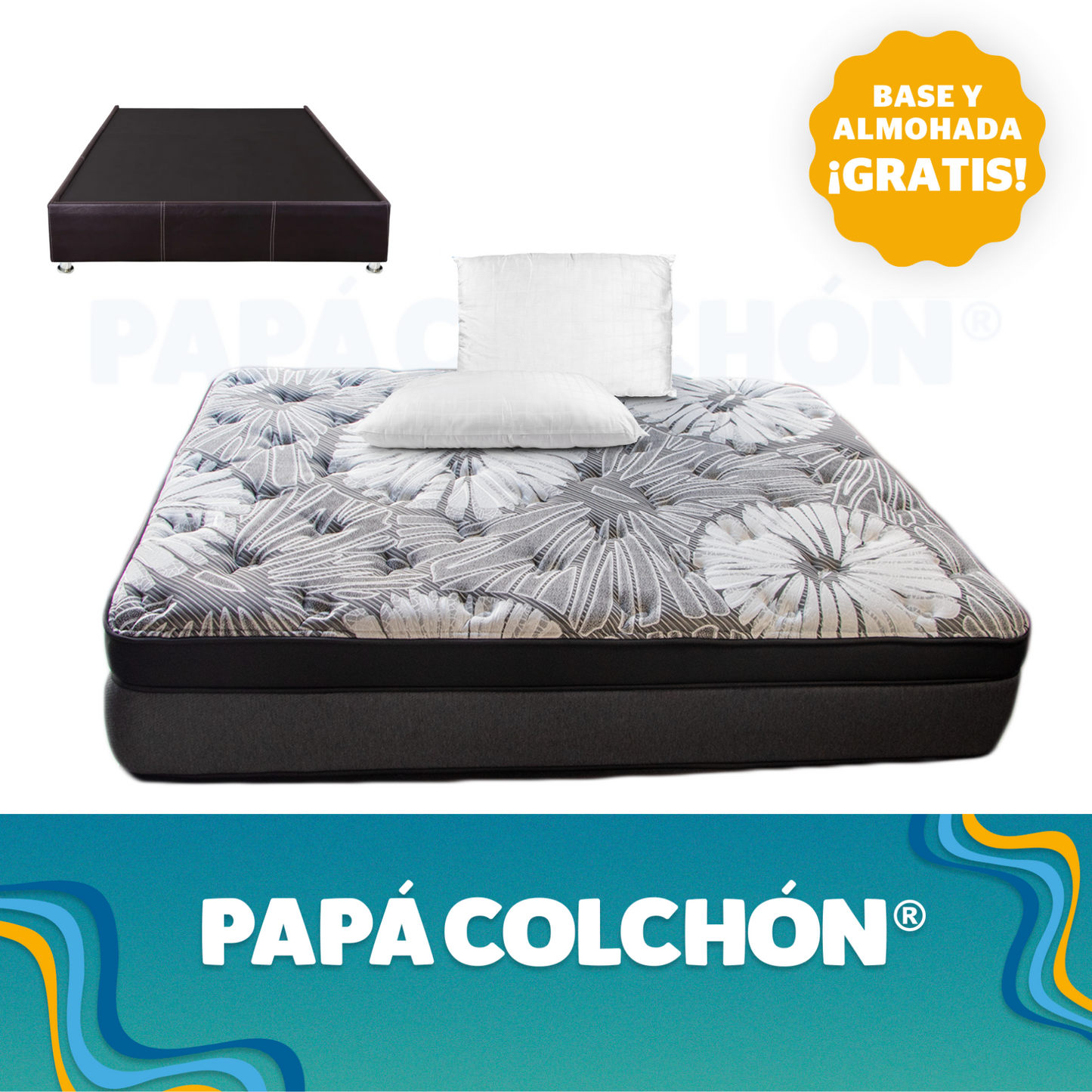 Colchón King Size Therapedic Dalton + Base y almohada ¡GRATIS!