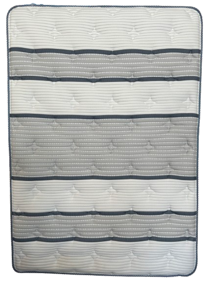 colchón individual, colchón con sistema pillow top, colchón con placas de espuma de poliuretano, colchón con tela importada de punto, colchón con resorte tipo bonell, colchón con resorte moldeado, colchón con alambre de alto carbono, colchón con resorte calibre 13, colchón con aislante aglomerado de fibra textil, colchón con fibra textil horneada, colchón con resinado con acrilato de polivinilo, colchón con gran firmeza, colchón con acojinamiento de placa, colchón con fibras sintéticas, colchón con placa