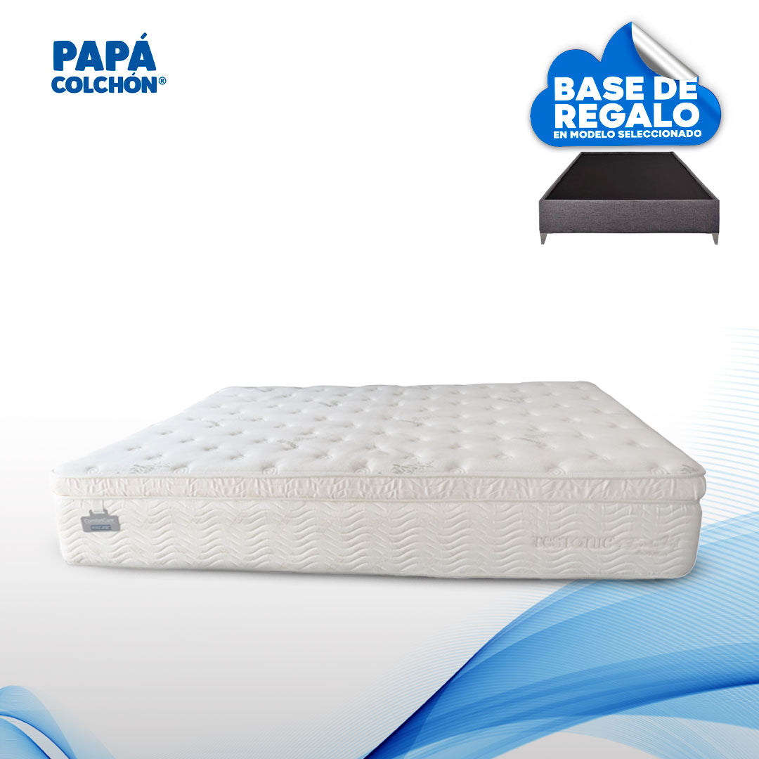 colchón matrimonial, colchón Restonic Bamboo Rest, colchón con tecnología worry free, colchón que mantiene su forma, colchón con elasticidad, colchón de materiales de bamboo, colchón con frescura al descansar, colchón antimicrobiano, colchón hipoalergénico, colchón matrimonial L, colchón 1.90 cm X 1.36 cm, colchón con transpirabilidad, colchón antiestrés, colchón con propiedades de bamboo, colchón con tecnología antiestrés, colchón fresco y cómodo, colchón para descanso reparador, colchón para evitar alergi